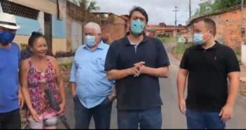 Deputado Pedro Lucas, Vereador Nato Junior e Lívio Correa da Metropolitana, vistoriam obras no Bairro Canaã.
