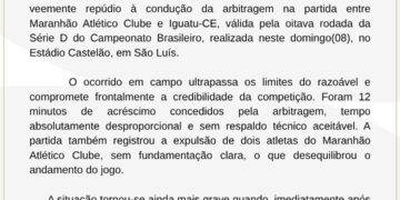 PROVIDÊNCIAS: FMF encaminha ofício à CBF após polêmicas na arbitragem de Maranhão x Iguatu pela Série D